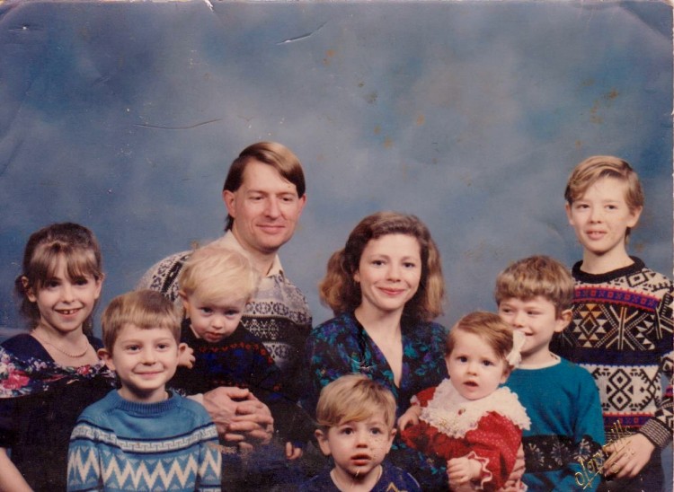 Grace, Joel, Josiah, Harold (Husband), Me, Joshua, LInda, Jeremiah, Harold (Son)